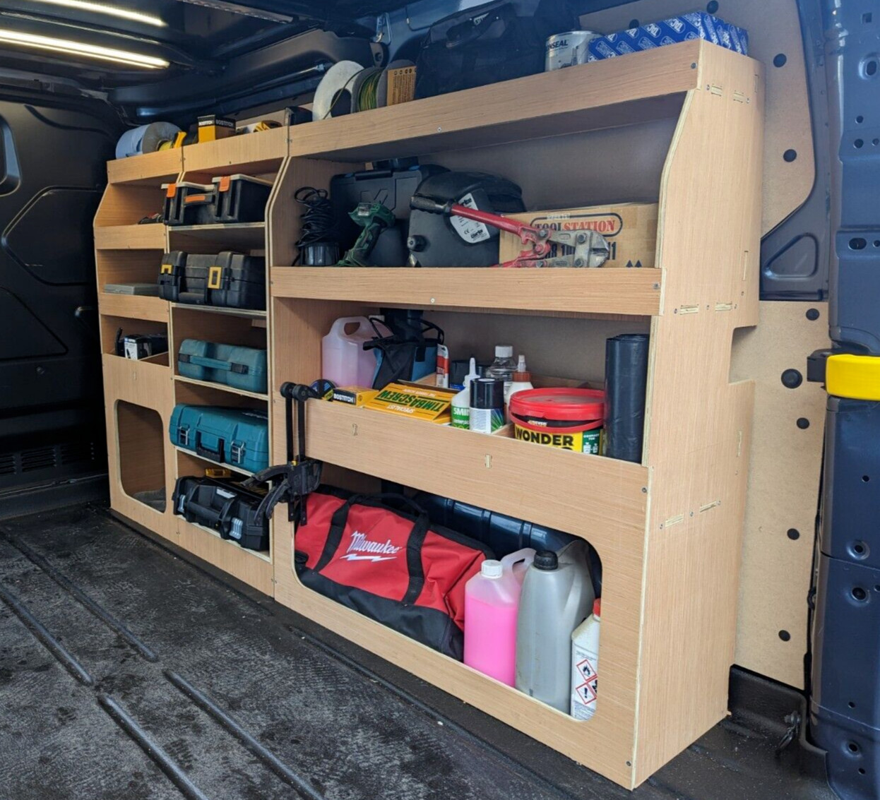 Transit Custom 2013 to 2023 Van Racking ply Tool Storage LWB L2 vans WRK73.80.82