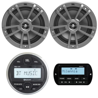 Pack Haut-parleurs Marine JBL PRV175 Avec LED + Récepteur Stéréo - Emballage Bulk