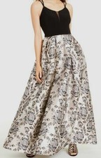 $149 Morgan & Company Juniors' Women's Beige Metallic Brocade Gown Dress Size 7