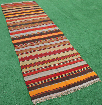 Türkischer Kelim 41 Zoll x 129 Zoll Orientalischer Läufer Flur Flur Treppe Ge...