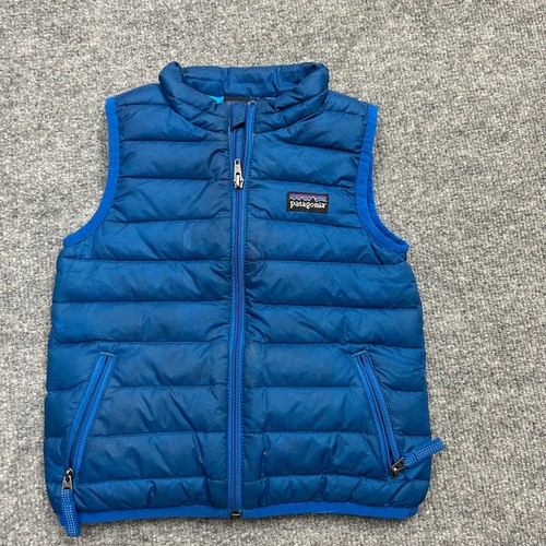 Patagonia Down Sweater Vest Blue Kids Toddler 2T Full Zip Puffer Gilet 60505