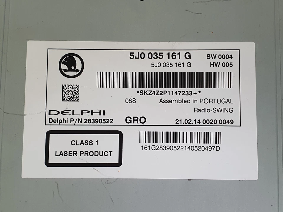 SKODA 5J0 035 161 G DELPHI Autoradio CD Radio als Defekt nicht Getestet - Bild 4 von 4