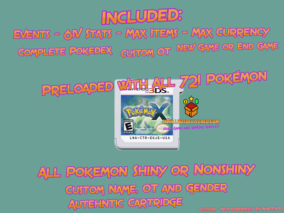Pokemon X - Nintendo 3ds - all 721 Pokemon | Max items & more