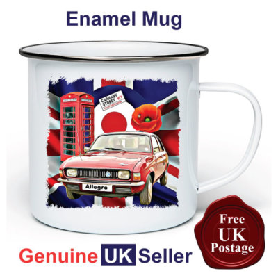 Austin Allegro Becher, 11oz Emaille Austin Allegro Camping Becher, Emaille Tasse