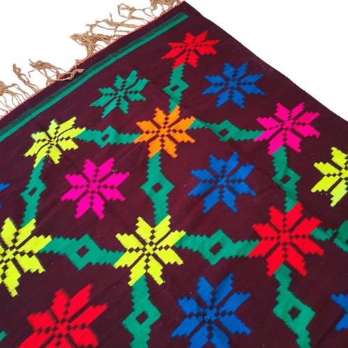 Boujaad Moroccan Handmade Rug Red Pink Blue Stars Wool Rug Tribal Berber Carpet - Picture 20 of 24