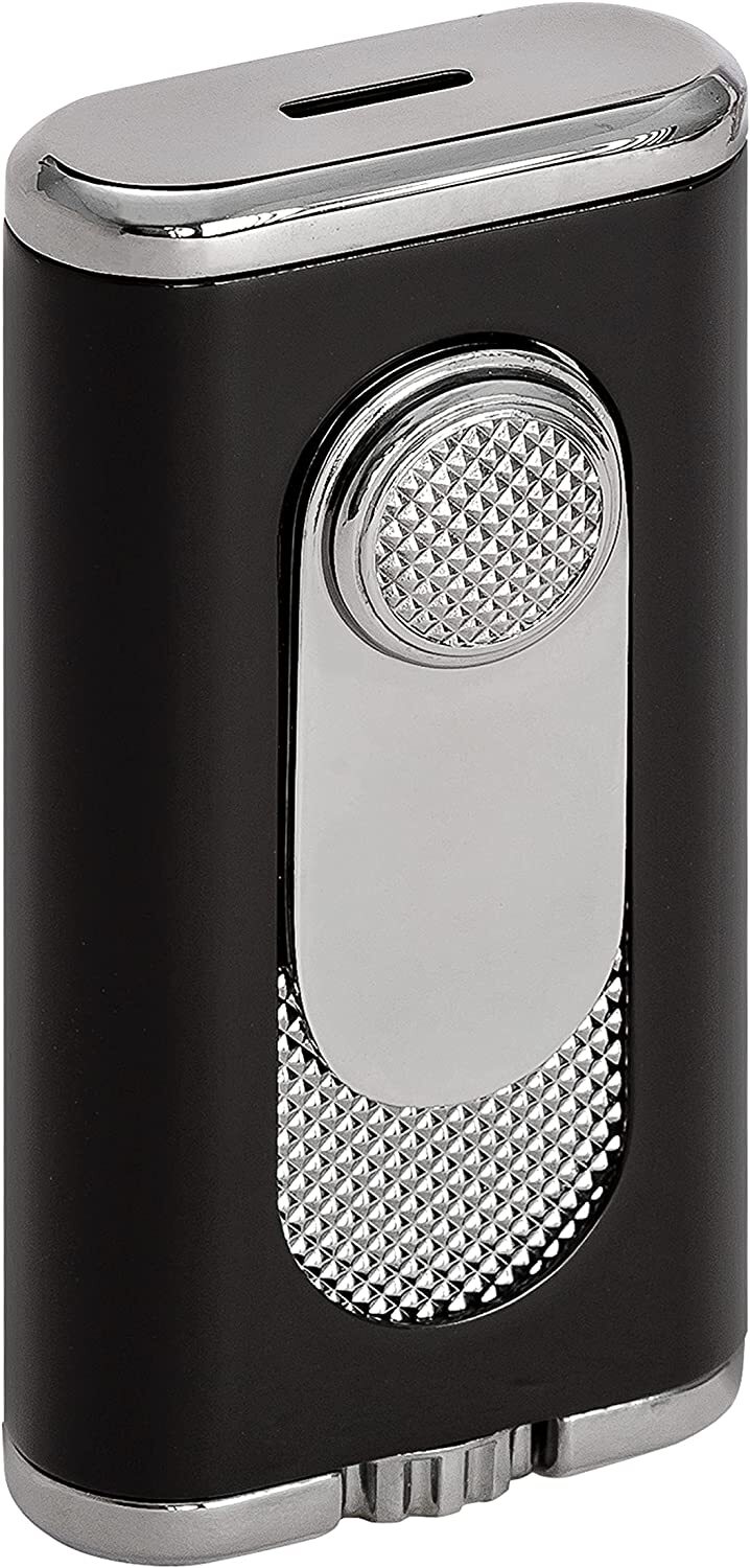 Xikar Verano Flat Flame Cigar Lighter, Elegant, Black, Lifet