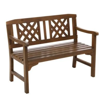 New Gardeon Wooden Garden Bench 2 Seat Patio Furniture Timber Out
