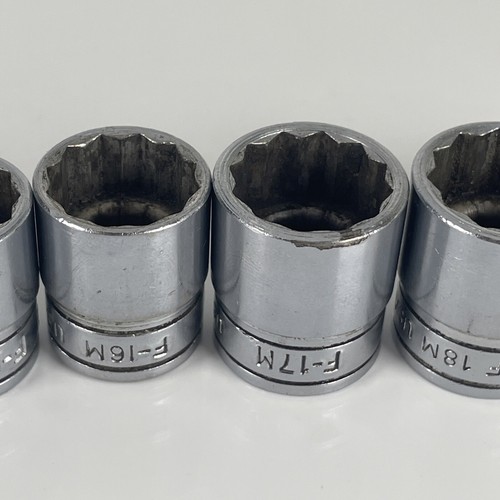 6 piece SNAP-ON 3/8" Drive 12 Point Shallow Chrome Metric Socket Set 14mm - 19mm - Picture 10 of 14