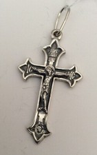 925er Silber Kreuz Anhänger Jesus Russland orthodox спаси и сохрани 3,6 Geschenk