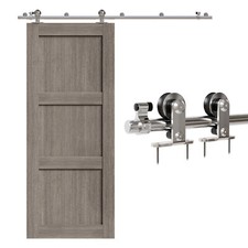 4-20FT Stainless Steel Sliding Barn Door Hardware Closet Track Kit for 1/2 Door