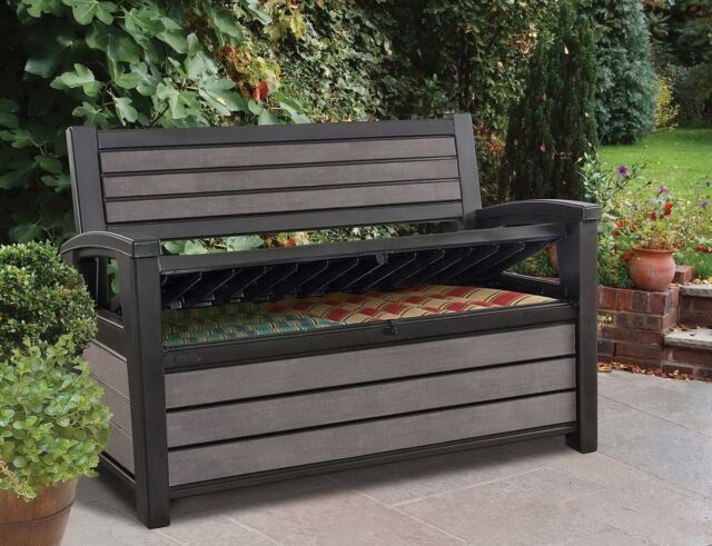 Keter Eden Outdoor Patio Storage Bench Deck Box Brown For - Woodies Garden Storage Bench