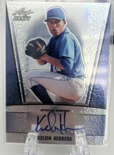 2011 Leaf Metal Draft Blue Prismatic /25 Kelvin Herrera #AU-KH1 Auto