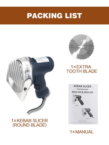 80W Portable Electric Doner Kebab Slicer Handheld 100mm Tooth Blade Kebab Cutter - Bild 9 von 11