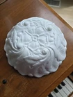 Vtg Indiana White Milk Glass Wild Rose Floral Pattern Footed Serving Bowl 9"