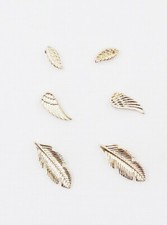 Wing Feather Post Earrings Choice of Gold or Silver