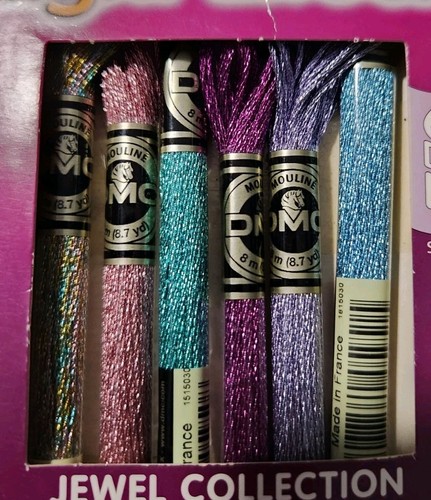 DMC Light Effects Jewel Collection Floss Package Of 6 Shimmering Jewel Tones - Picture 4 of 4
