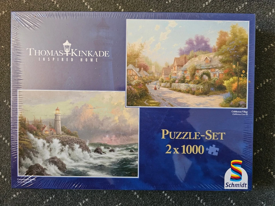 NEU & OVP Schmidt Puzzle 2 x 1000 Teile Cobblestone Village/Conquering the Storm - Bild 1 von 1