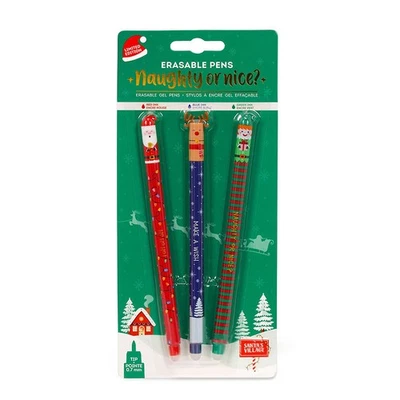 MARKENLOS Set di Penne Gel con Inchiostro Cancellabile Renna, Elfo, Regalo di Natale, 1/3 Pezzi