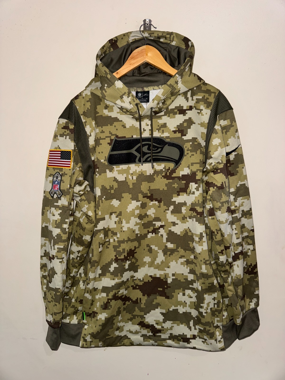 Nike Seattle Seahawks Team Issue Salute To Service Hoodie NFL Sideline Mens 2XL