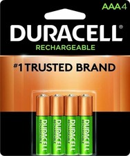 4 Duracell AAA Rechargeable NiMH Batteries 850 mAh, DX2400 