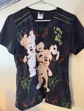 Disney Mickey and Minnie Halloween Scrub Top