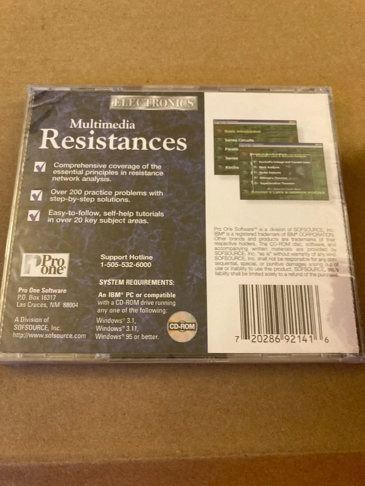 Multimedia Resistances (Theory of Resistance in Electronics) (CD-ROM) Win 3.1/95 - Image 2 of 2