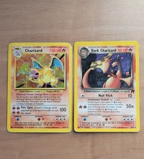 Pokemon Cards Vintage Base Set Holo Charizard & Dark Charizard