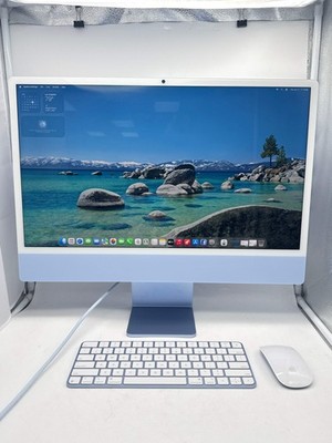 Apple iMac 24'' M4 A3247 16GB RAM 256GB SSD Desktop Computer Blue Used w/ Box