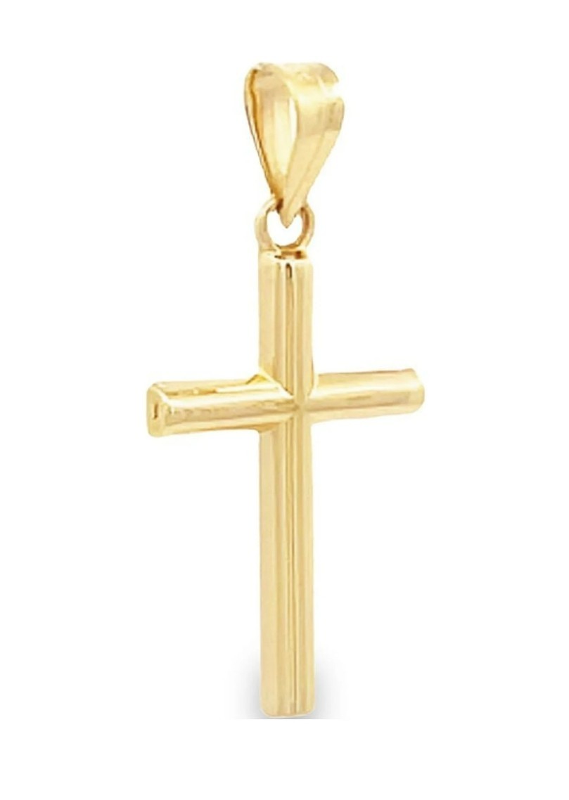 SOLD 14K Yellow Gold Tube Cross Pendant Unisex