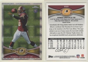 2012 Topps Chrome Retail X-Fractor Robert Griffin III #200 Rookie RC