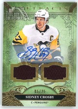 Sidney Crosby 2020-21 Upper Deck Artifacts Dual Patch Autograph Card #145 05/25