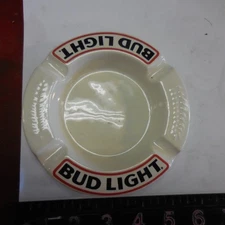 Vintage Bud Light Budweiser Ceramic Ashtray USA Tobacciana Beer Advertising