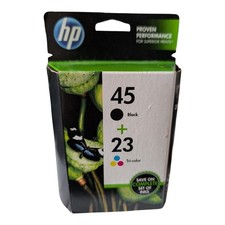 Genuine HP 45 Black 23 Tri-Color Ink Cartridges Combo Pack Sealed Exp 4/13