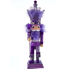 Kurt Adler Hollywood Wooden Nutcracker Collection, Purple King, 16"