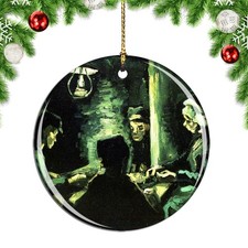 Van Gogh Four Peasants At A Meal Paintin Christmas ornament city travel souvenir
