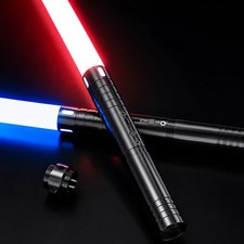 2 Pack Lightsaber, 15 RGB Colors Dueling Light Sabers, 2-in-1 Double Blade wi...