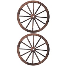2x Wooden Wagon Wheel Decorative Wooden Wheel for Shop Indoor Exhibition