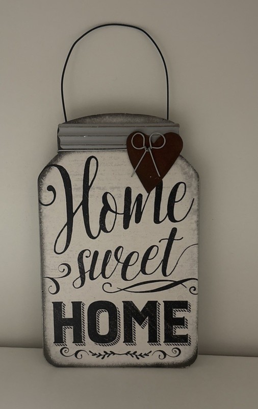 Small EUC metal “Home Sweet Home” Mason Jar Sign