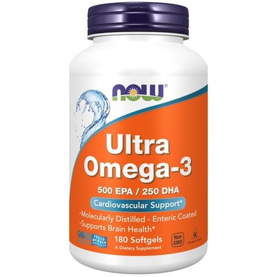 NOW Foods Ultra Omega-3 Fischöl 180 Weichkapseln, Herzgesundheit, Gehirngesundheit USA ***