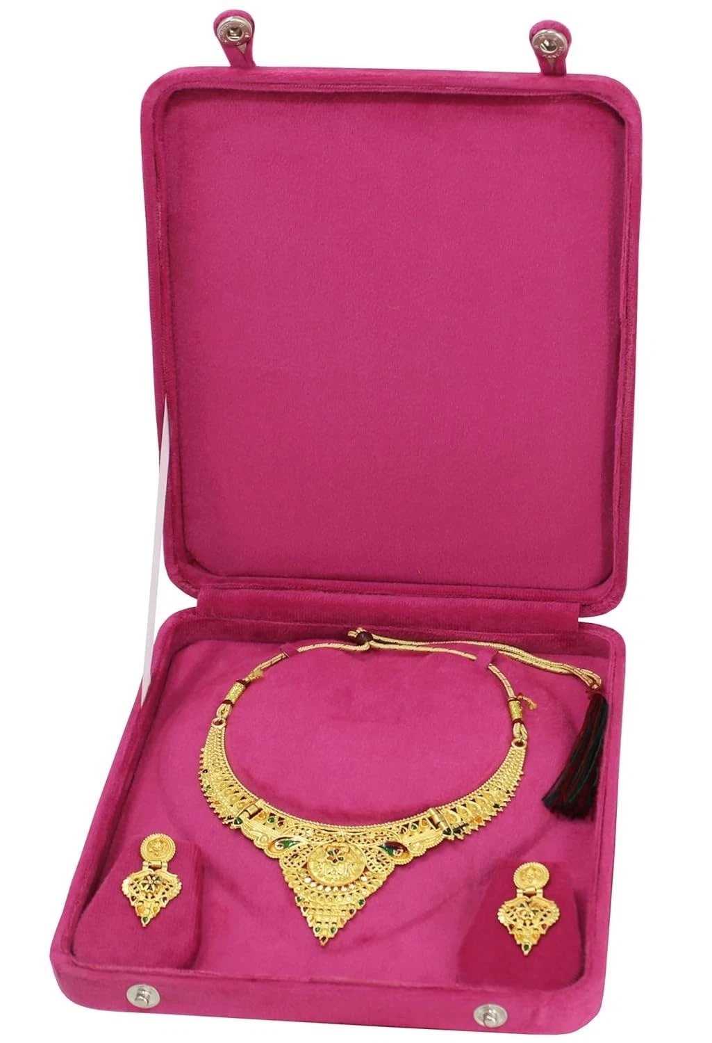 1 Velvet Jewellery Necklace Box Pendant Case Ring Earring Pouch Set Wedding Gift