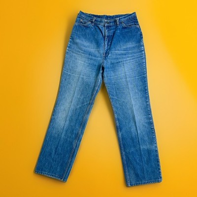 Vintage 1970s Levi's Orange Tab 693 Wide Leg Jeans, Size 19, 34 X