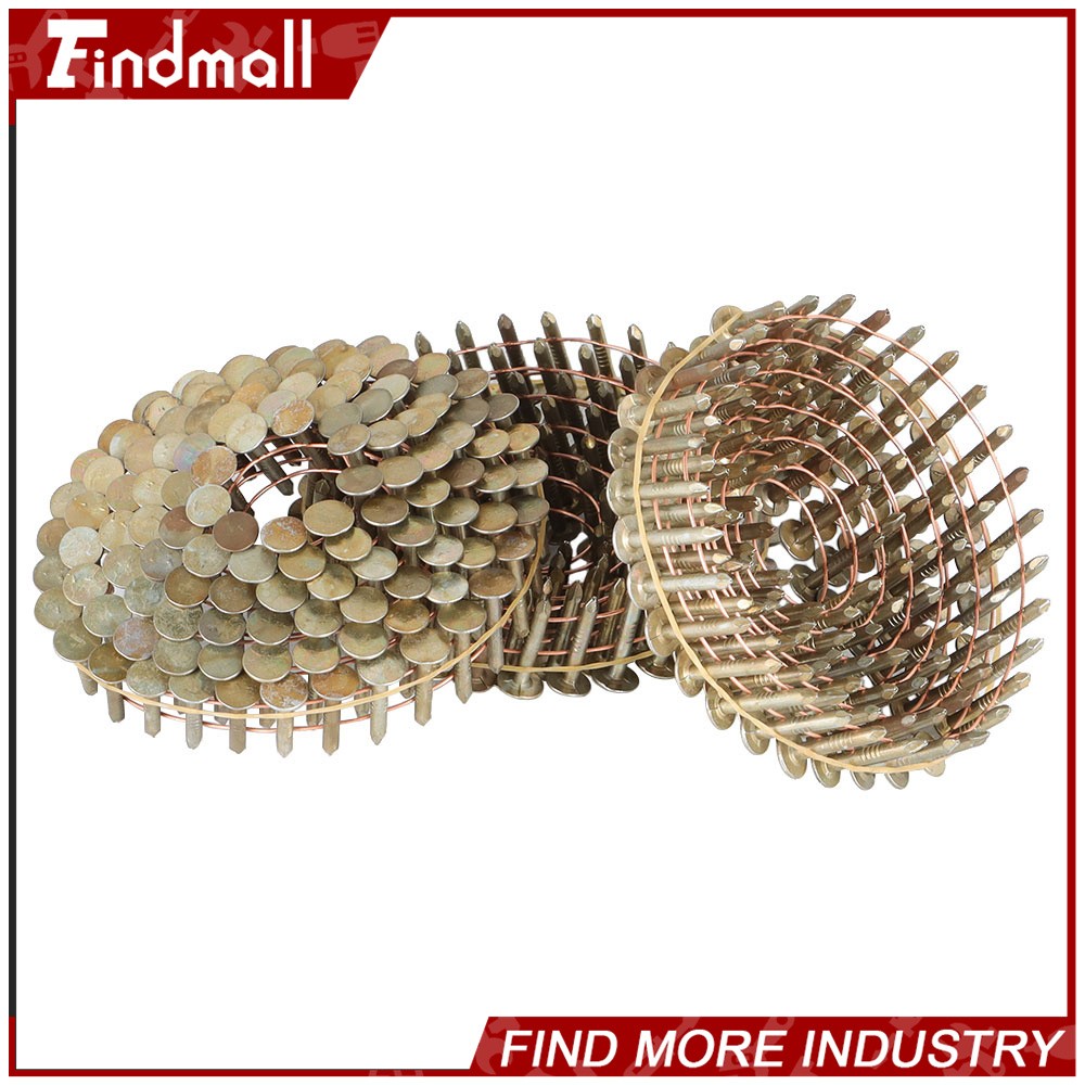 Findmall 7200 Pack 3/4" × 0.12" 15 Degree Electro Galvanized Coil Roofing Nails