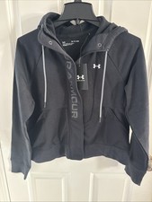 Under Armour Women s XS Hooded Jacket Full Zip Loose Fit Black