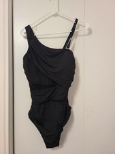 Aqua Eve Black One-piece Plus-Size Swimsuit In Size 14W. NWT