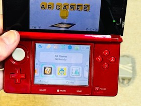 Nintendo 3DS - Flame Red Console - Tested & Works + AC Adapter 4GB Card