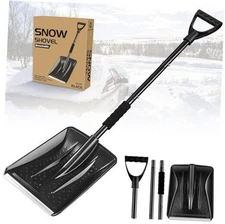 Snow Shovel, Upgrade Emergency Snow Shovel for Driveway with Strengthened Black