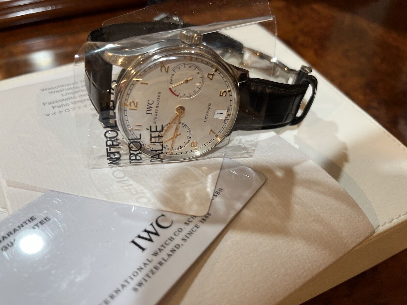 IWC PORTUGUESE 7-DAY POWER RESERVE IW500114 w/ ROSE GOLD NUMERALS
