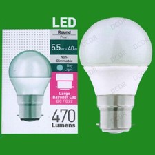 4x 5.5W LED Pearl Round Golf Light Bulbs BC B22 Lamp 6500K Daylight Low Energy