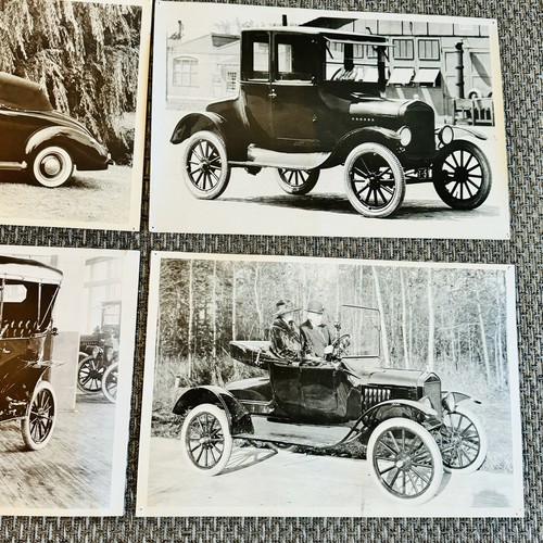 4 Vtg Black White Photographs 12x15”Antique Automobile Garage Posters Prints - Picture 3 of 17