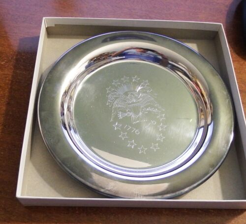 7 1/2" Silverplate Bicentennial Plate w/box - Picture 1 of 2